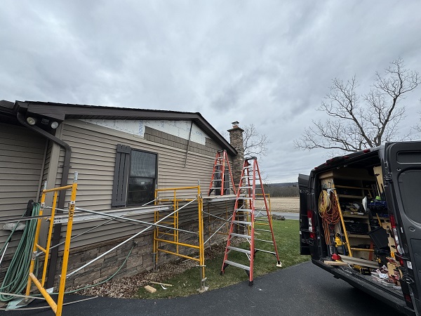 Scaffolding and van setup